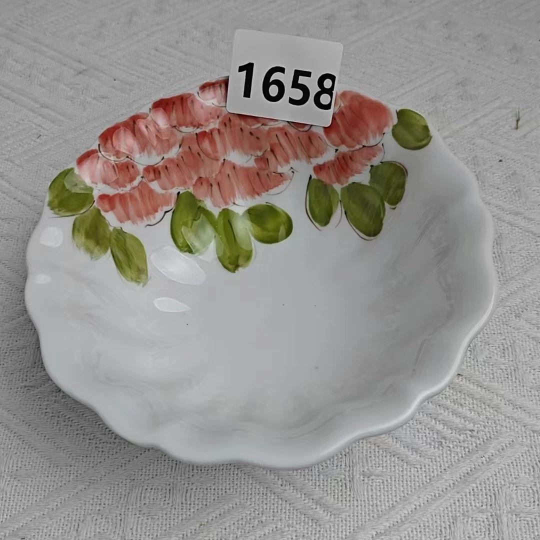 景德镇手绘釉中彩（食品级）花边碗1658
