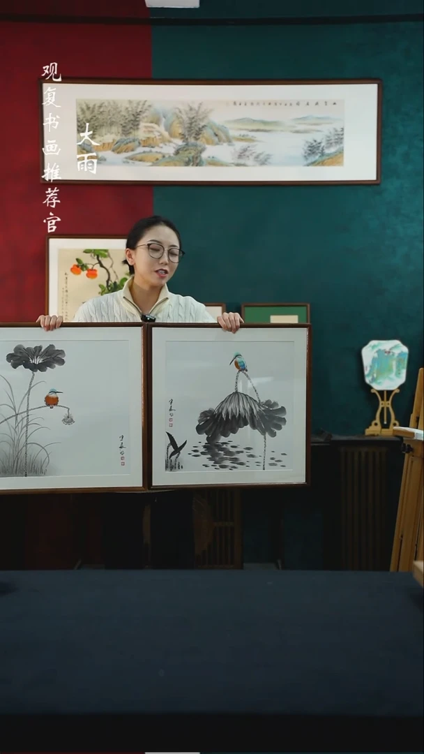 【闪购商品】书法李宇晨2/1-53*53绘画手绘同款一对