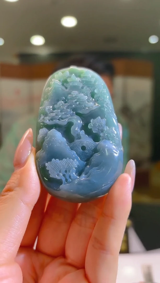 定制翡翠未镶嵌03/0617/Y/发其一件/山水