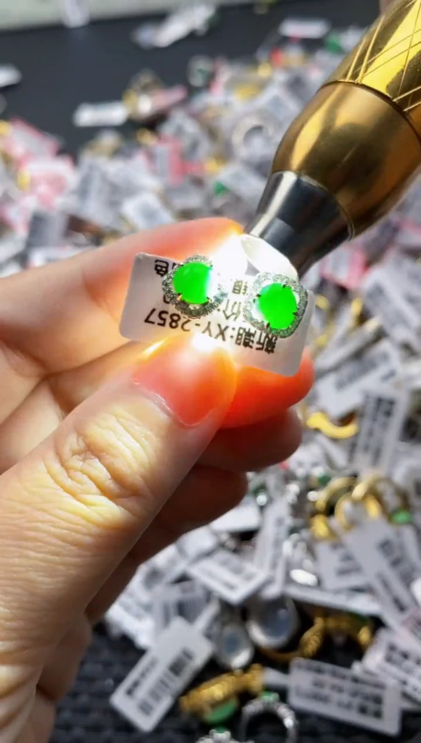 翡翠戒指银S925镶嵌4444---7