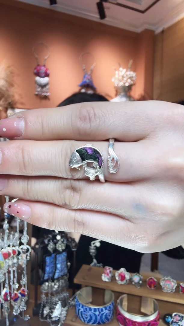 织绣纯手工民族风戒指