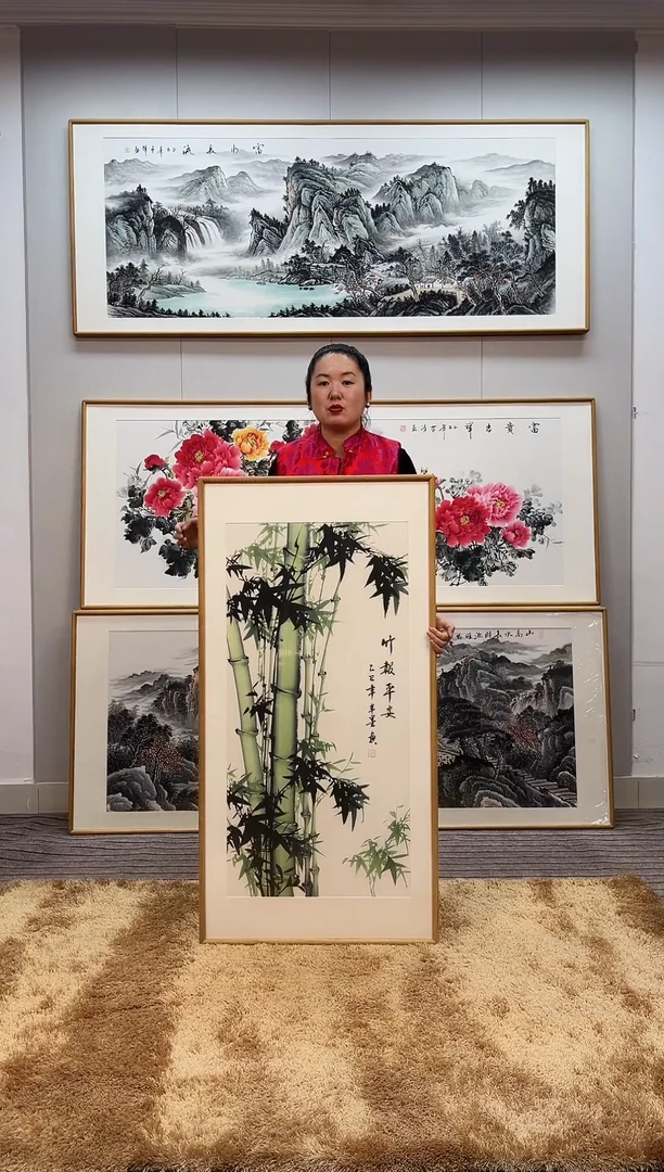 国画手绘竹子122*62尺寸