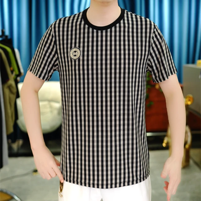 【麦炫严选】夏季新款立领拉链衫男休闲百搭冰丝简约短袖T恤25207