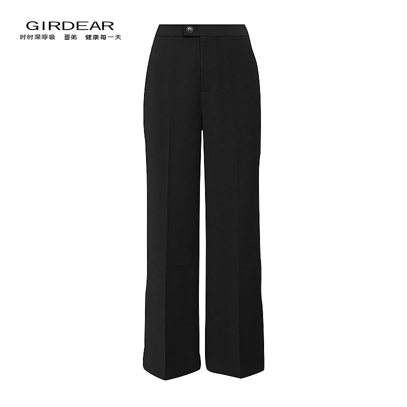 GIRDEAR/哥弟  新款百搭质感高腰职场通勤垂感直筒西装裤119525