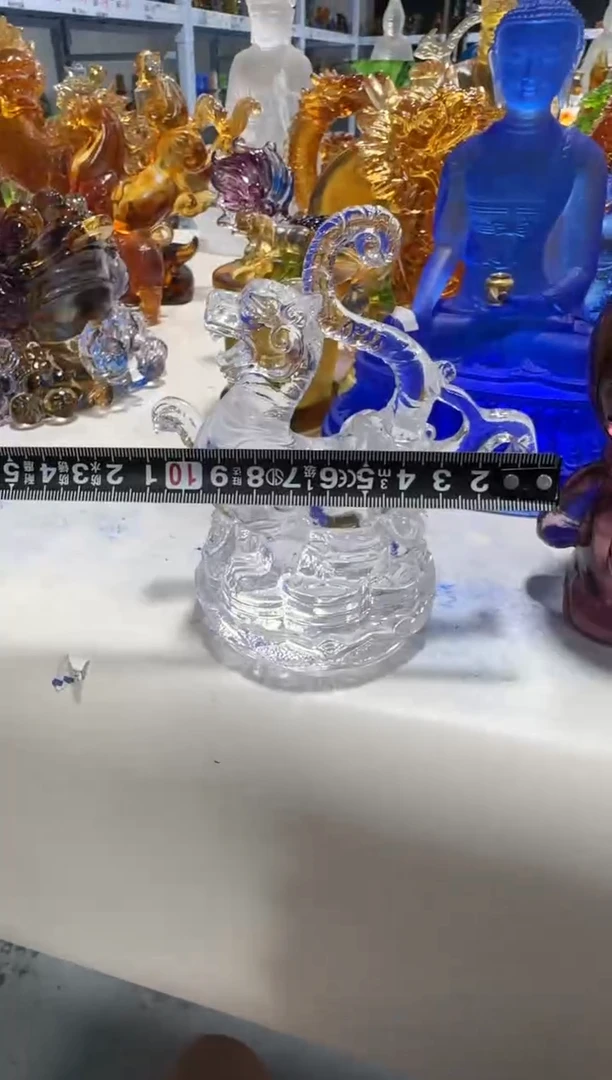 手工艺品琉璃525 白虎  全品纯手工古法琉璃