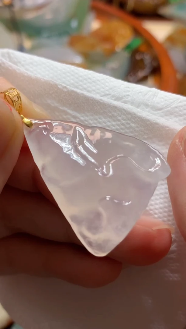 翡翠18K金镶嵌吊坠(不含链)吊坠