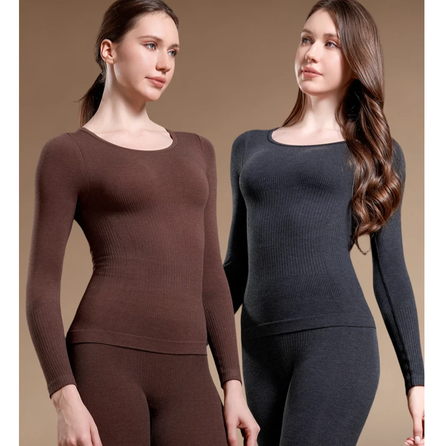 隐形修容塑型热能衣打底秋冬保暖恒温外穿修身显瘦套装6606