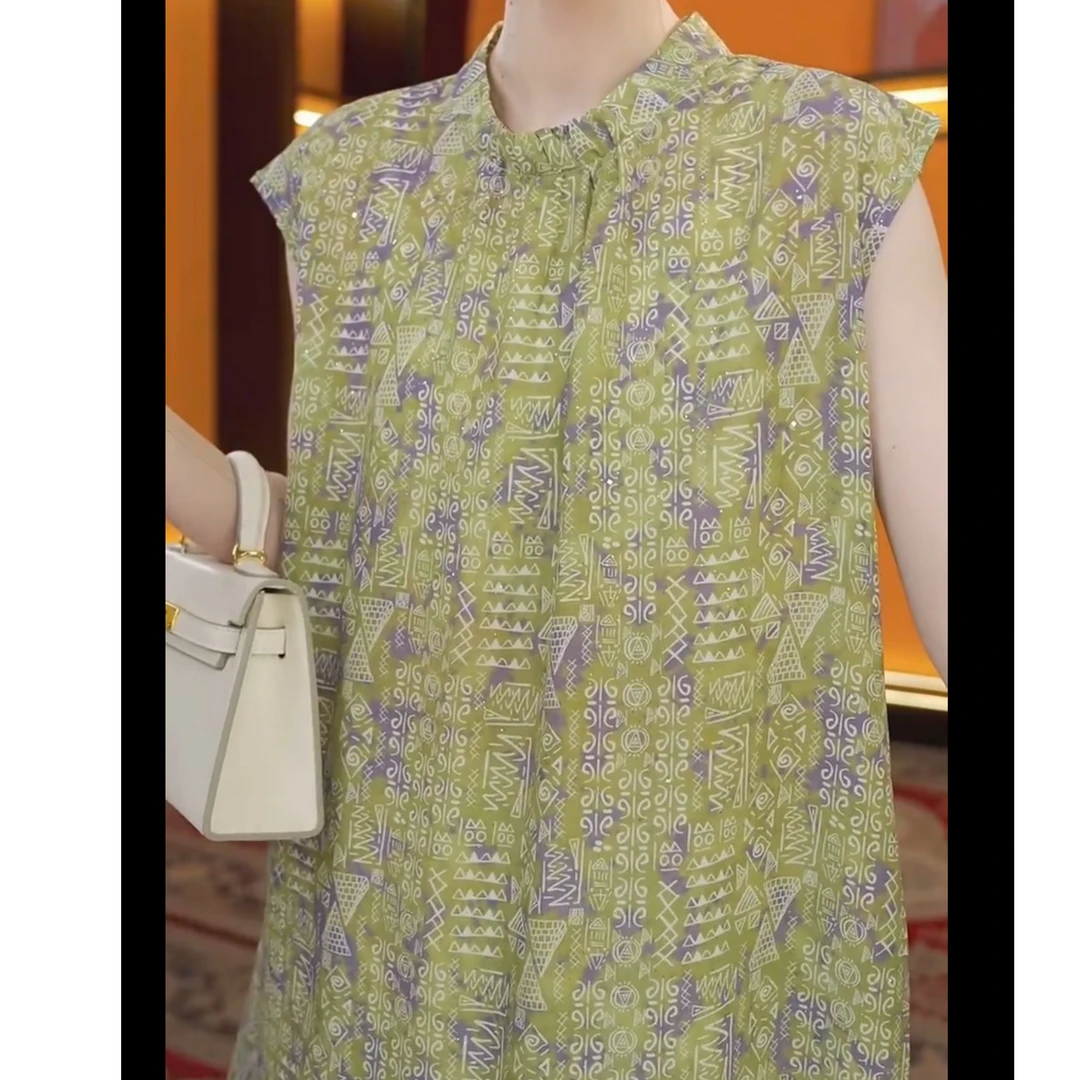 2025新款夏季女士短袖连衣裙中老年春季中长妈妈装显瘦气质裙子