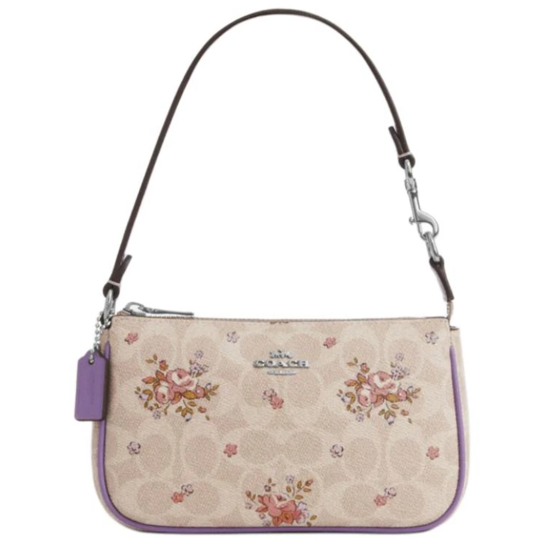19*12*5/COACH蔻驰Nolita19 经典小花图案拼老花单肩麻将包CAQ19