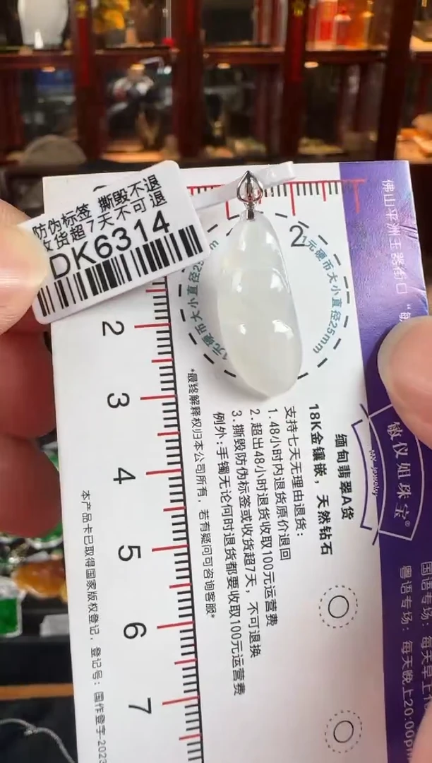 颈饰18K金镶嵌翡翠DK6314富贵豆