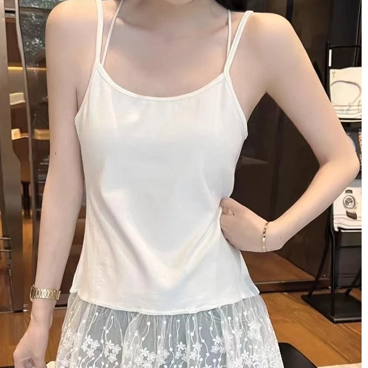 韩系叠穿吊带打底衫女秋冬内搭可外穿2025年新款设计小众蕾丝上衣