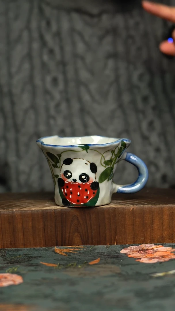 杯釉下彩手工手绘同款陶器