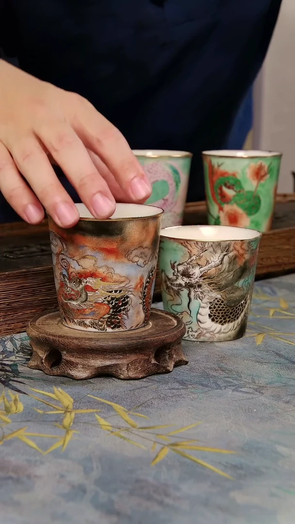 亘古福利分享@ 手绘墨龙可乐杯