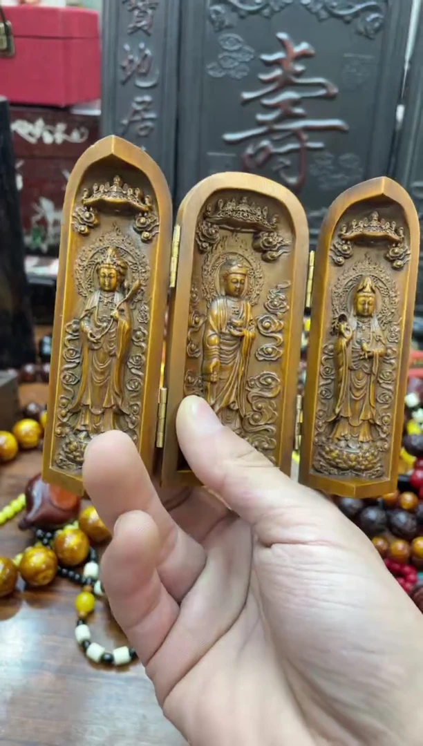 【闪购商品】木黄杨 三开小屏风