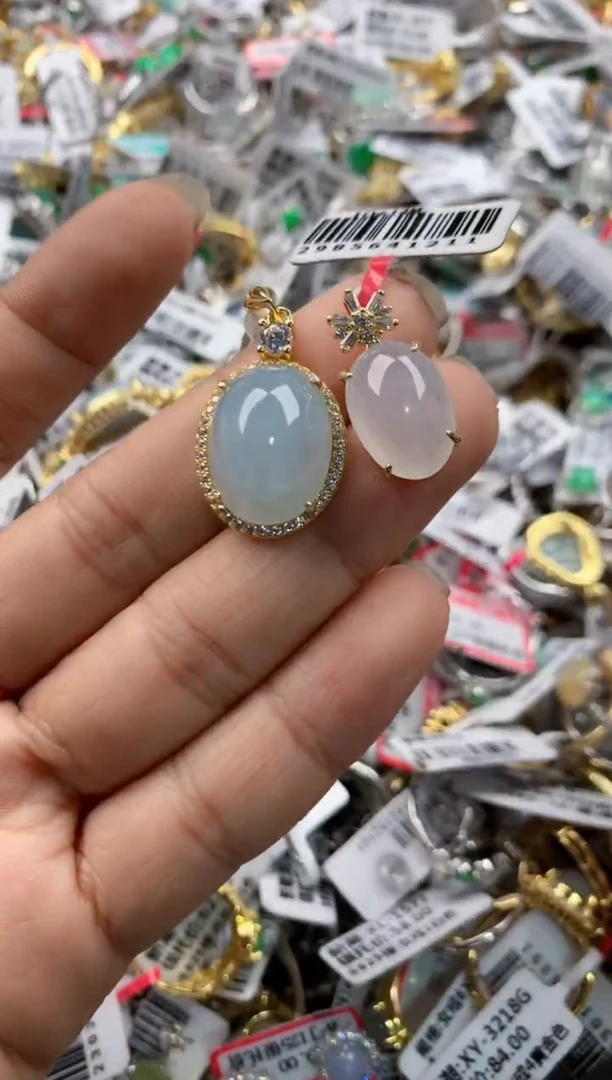 银S925镶嵌戒指翡翠101010----8