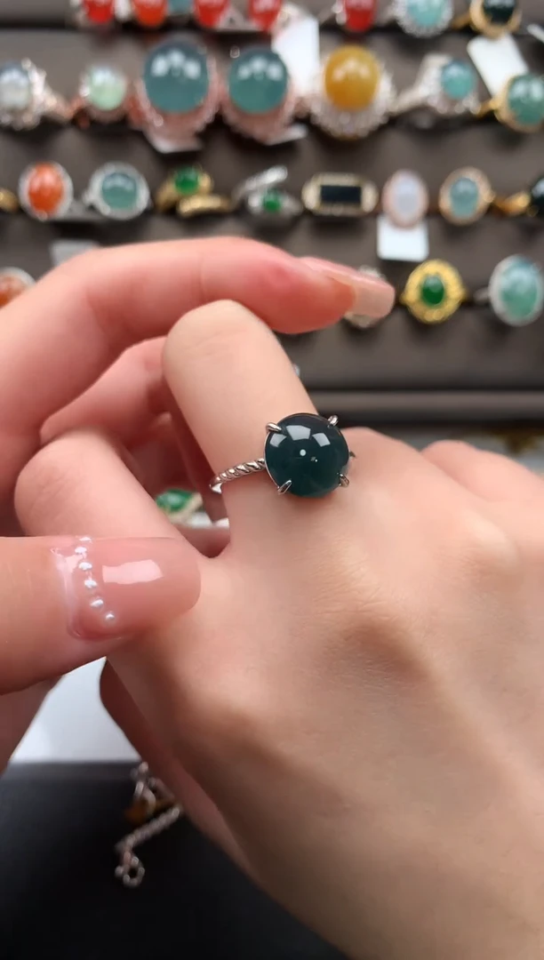 【闪购商品】翡翠戒指银S925镶嵌3515