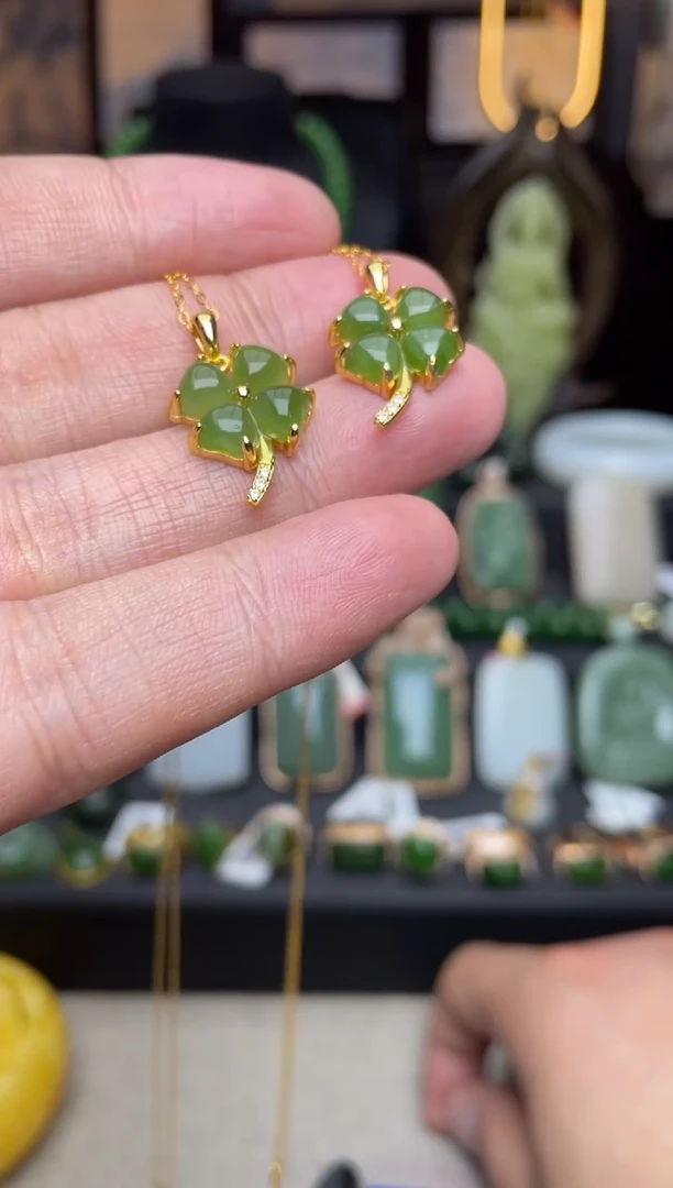 【闪购商品】和田玉颈饰银S925镶嵌a034多样性发其一