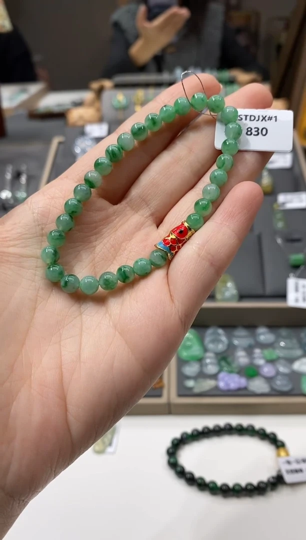 未镶嵌手链翡翠蓝*手串