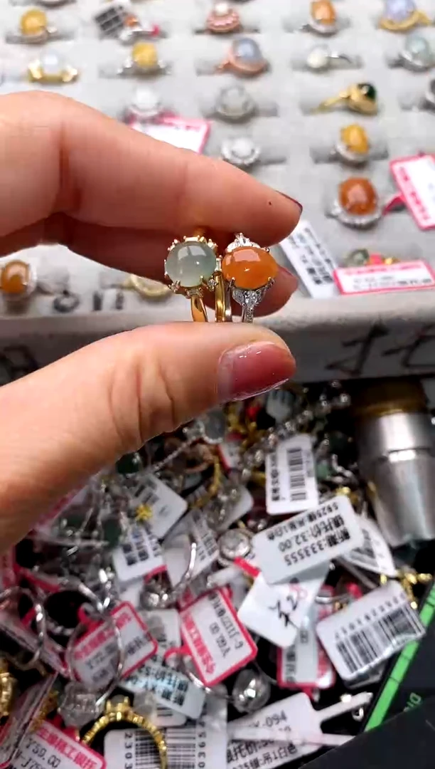 【闪购商品】翡翠戒指银S925镶嵌22222-1