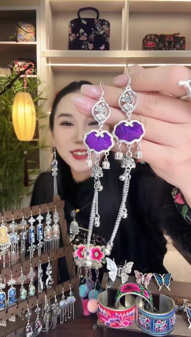 刺绣纯手工民族风耳环