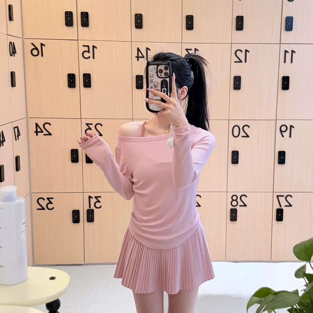 妹【QICIFIER】软乎乎（拉绒）秋冬显瘦百搭瑜伽长袖T 7858