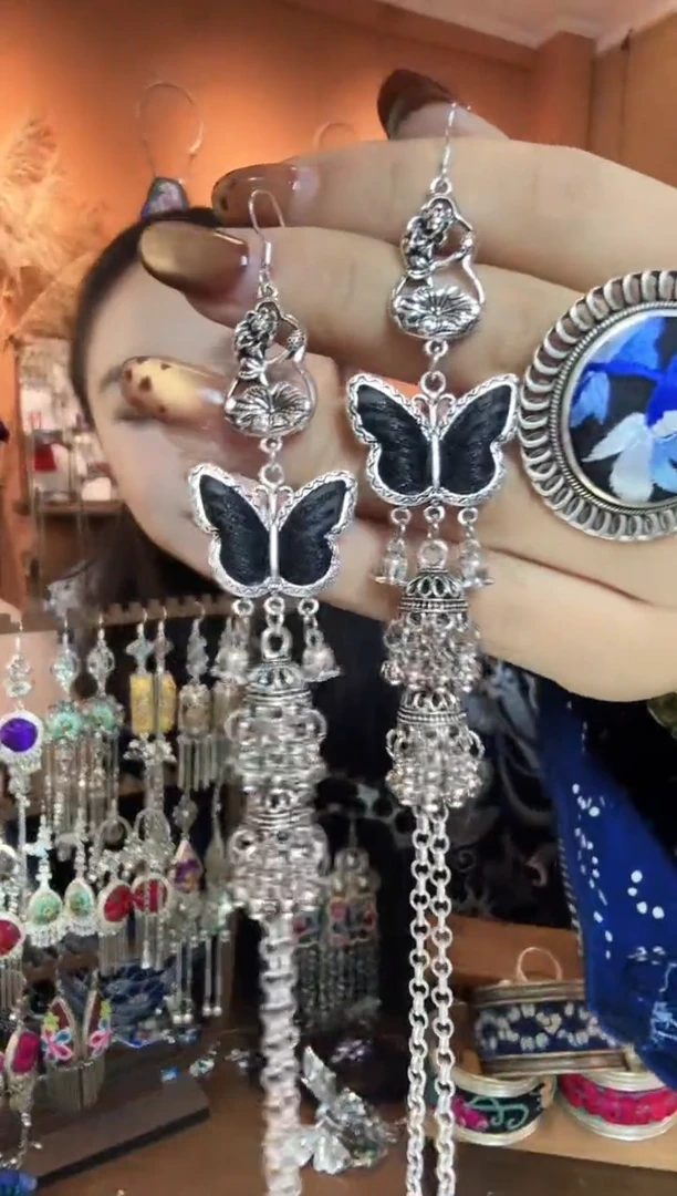 刺绣纯手工民族风耳环