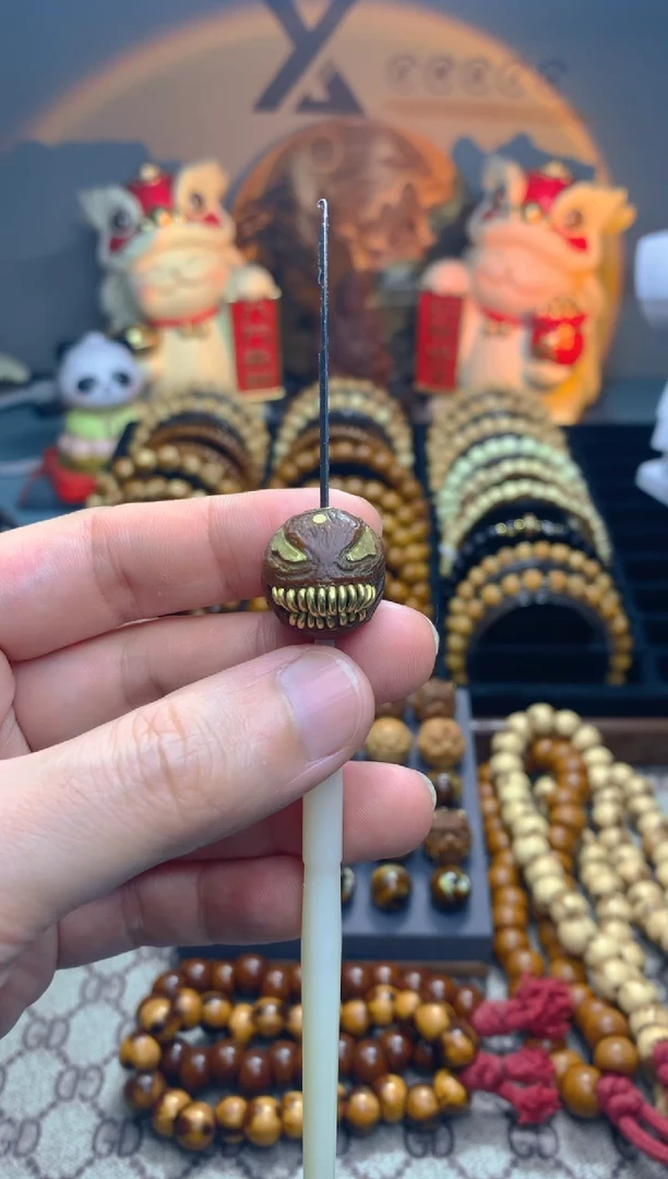 紫金鼠把件紫金鼠雕刻单颗满镶嵌毒液卡18mm