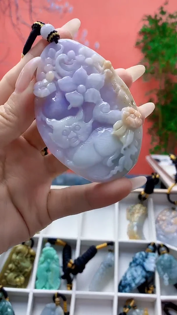 未镶嵌定制翡翠5060ty-毛货挂件161