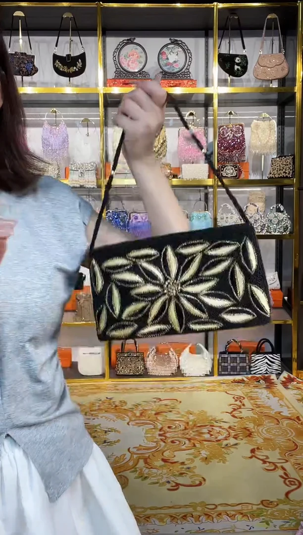 织物珠韵恒泽重工串珠手提包直播间女神专拍