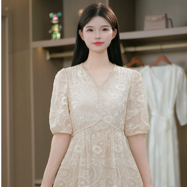 时尚大方精致优雅修身显瘦减龄显白连衣裙M-4XL