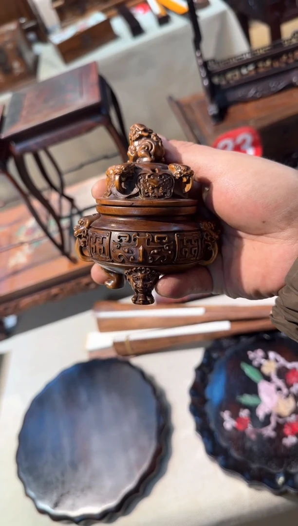 【闪购商品】木小叶黄杨木  香炉 工艺品