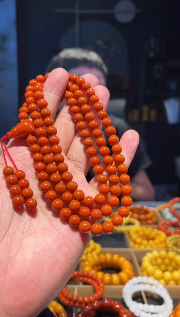 未镶嵌手串南红玛瑙7大+108多圈