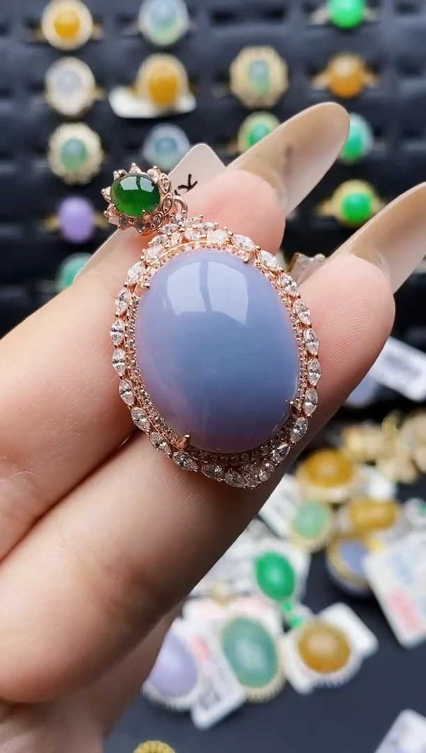 银S925镶嵌戒指翡翠雄*灵9465