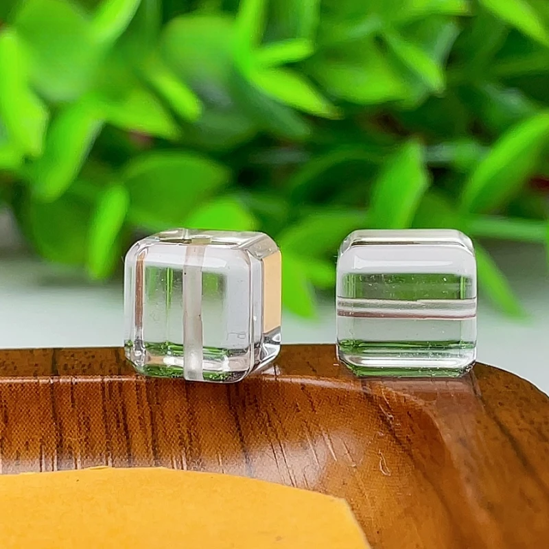 【千奇饰品】A159白水方糖通孔款12mm百搭DIY配件精美透亮切面款