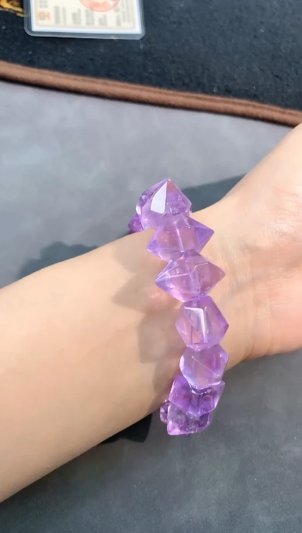 【闪购商品】紫晶手链未镶嵌84号薰衣草紫碎冰冰单圈