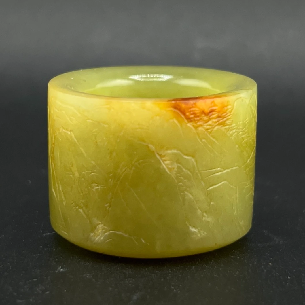 "清代和田黄玉扳指/ DL102962/ 古玩/收藏/德州文物"