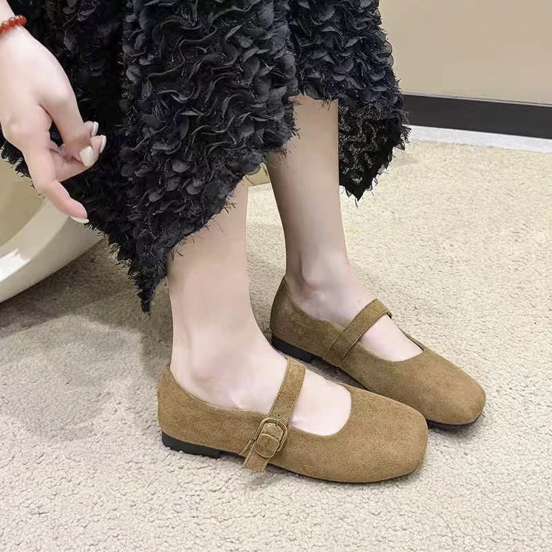 577-1时尚百搭底浅口女瓢鞋女法式玛丽珍圆头一脚蹬女单鞋