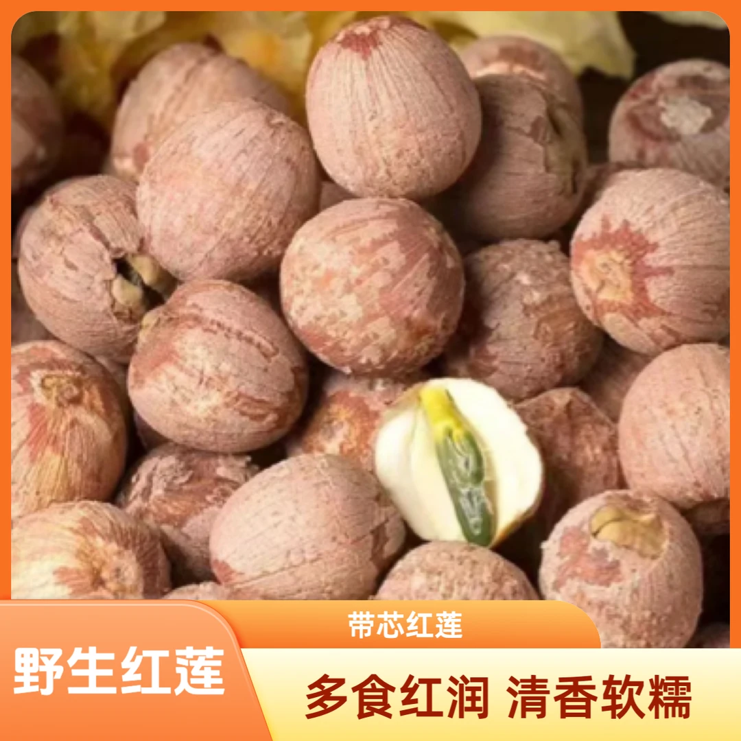 野生红莲子不苦回甘带芯莲子新鲜干货煲汤煮粥粉糯香甜营养