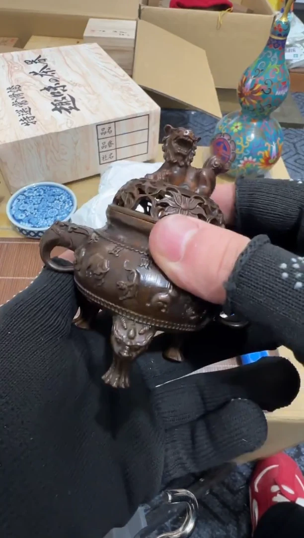 摆件铜画**家二哥亚路中古文化