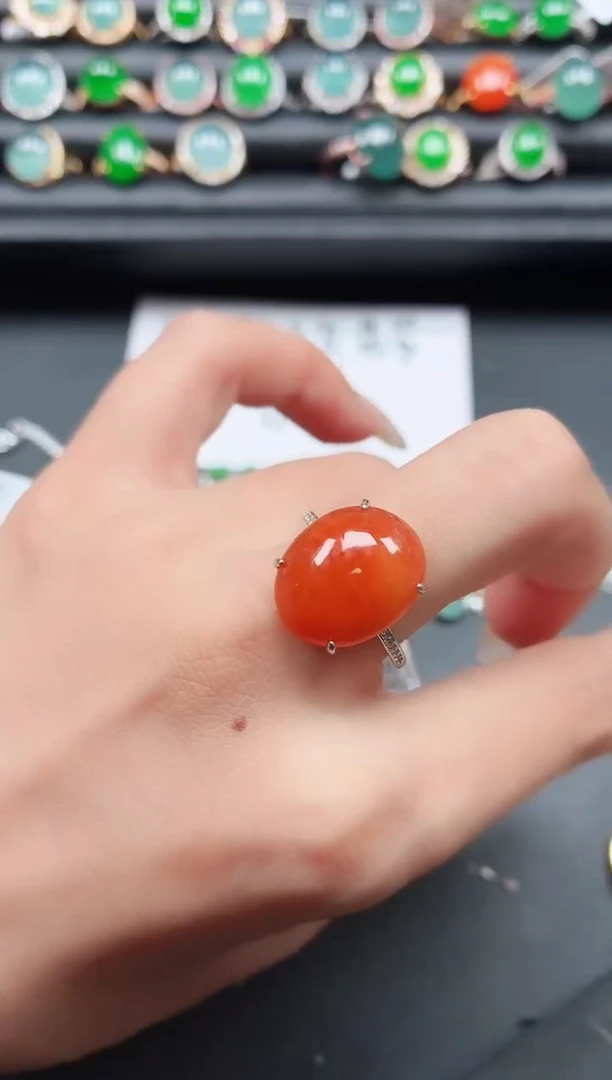 翡翠戒指银S925镶嵌111111