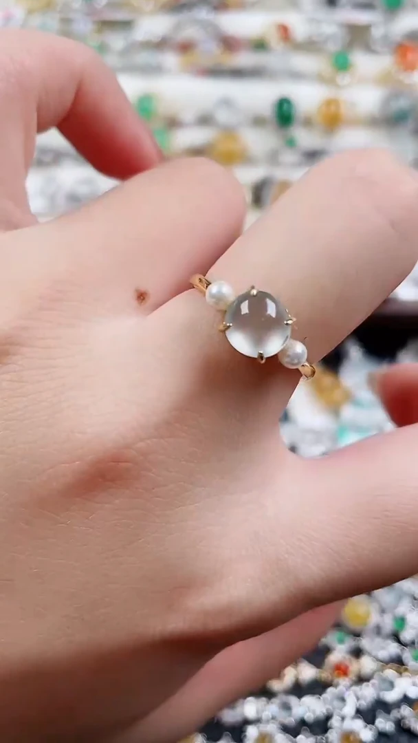 银S925镶嵌戒指翡翠150