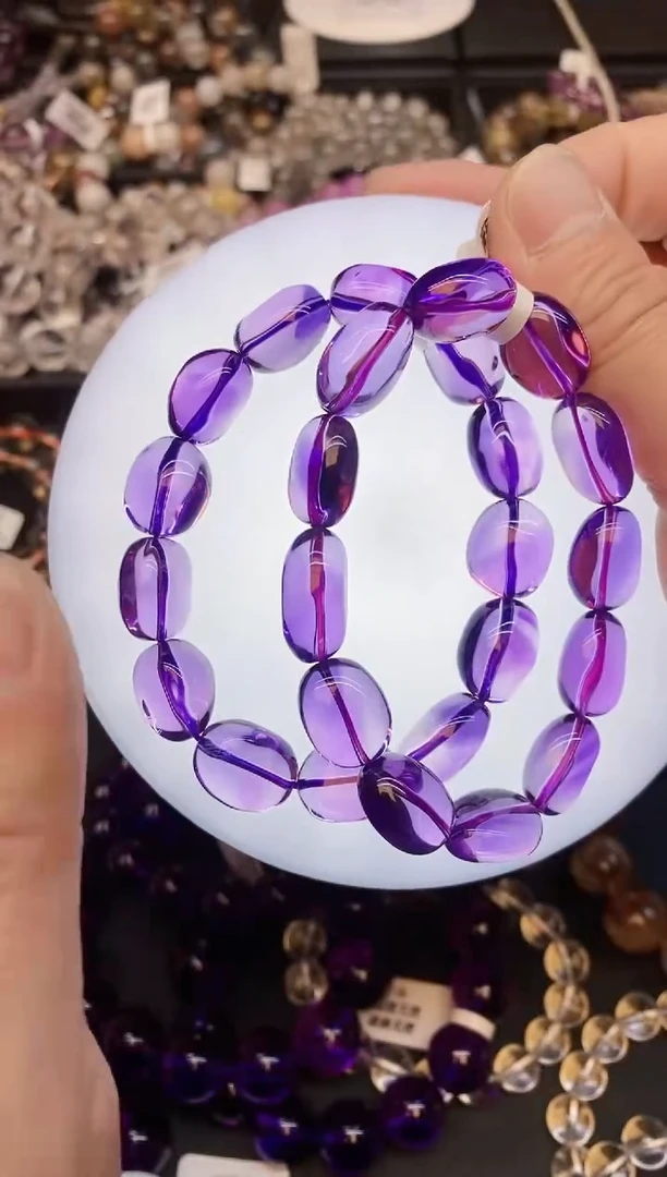 【闪购商品】水晶手链未镶嵌77 糖豆紫水晶 多样性发其一