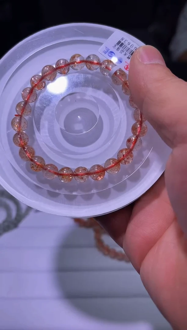 未镶嵌手链长石J025-7mm白水体金太阳单圈-多样性发其一