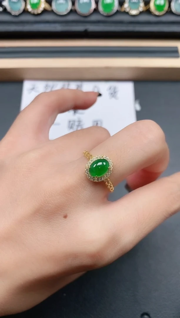 翡翠戒指银S925镶嵌11111