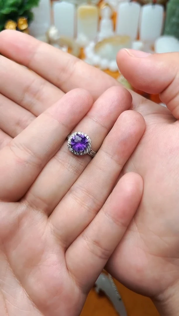 【闪购商品】水晶戒指银S925镶嵌戒指