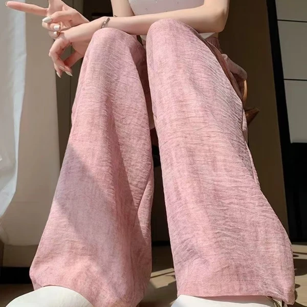 扎染百搭裤山本裤女薄款阔腿裤子高腰宽松裤夏季冰丝裤休闲直筒裤