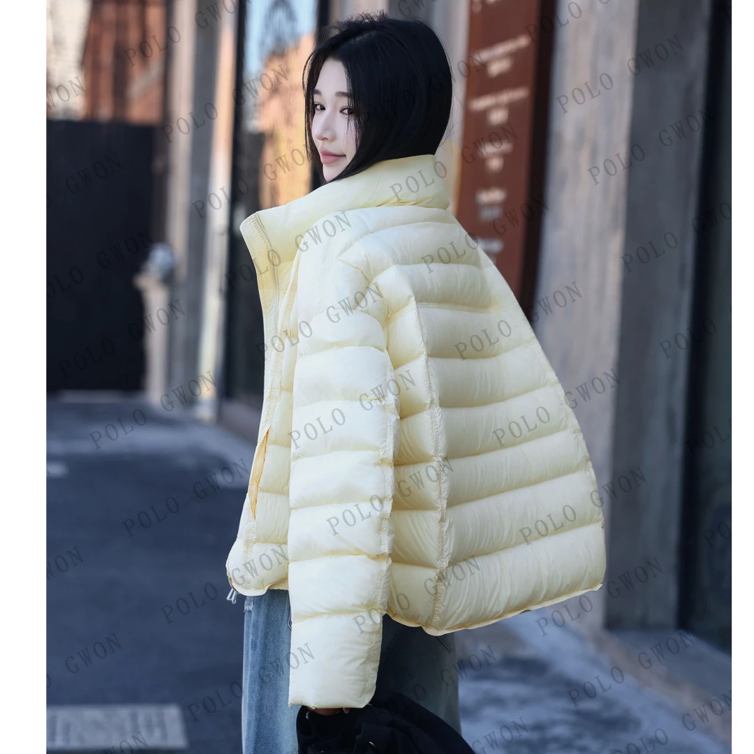 假一赔三新国标90白鸭绒+可溯源新品羽绒服女短款立领排骨款8717