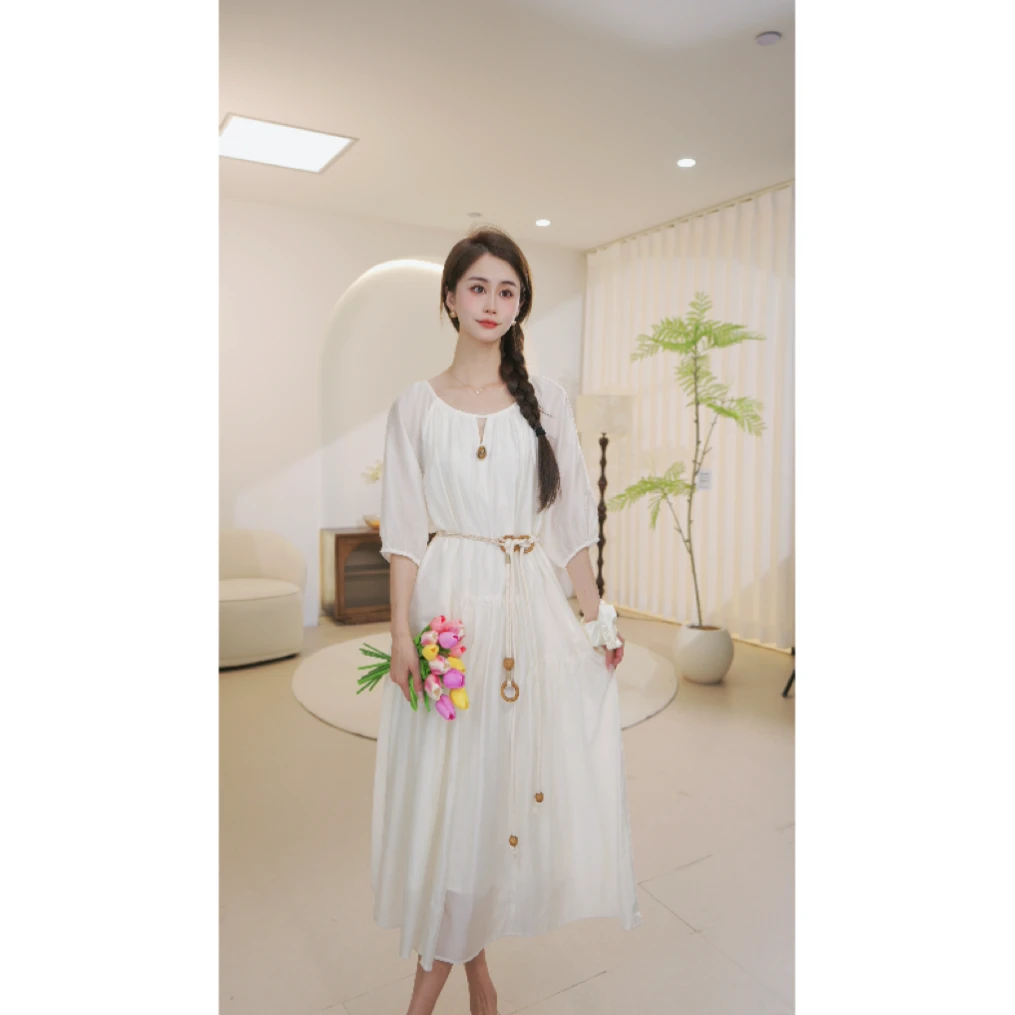 【十月专属】夏季法式连衣裙轻奢百搭温柔风气质垂感宽松甜美35