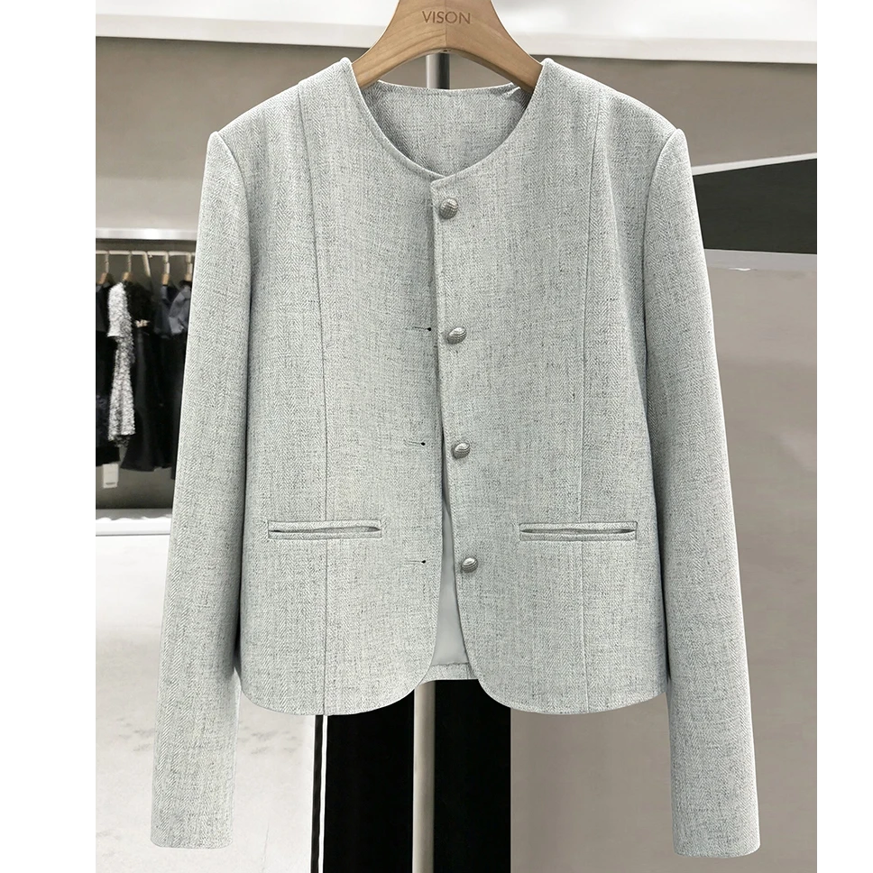 短外套小香风春秋气质长袖短款时尚休闲秋季显瘦百搭复古宽松#0Eo