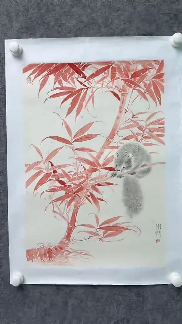 国画邹训精-2.2平尺-花鸟国画-yz